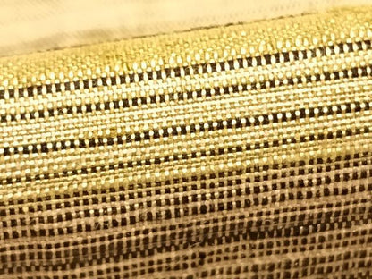 平和屋着物▽上質な紬 単衣 横縞 正絹 逸品 AABD0252fy