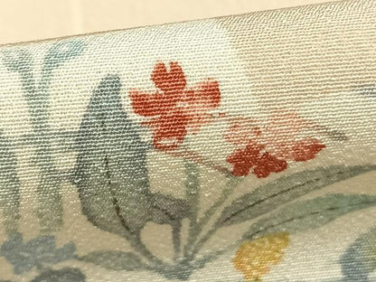 平和屋着物▽小紋　単衣　色紙草花文　洗える着物　AABD0253fy
