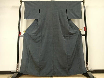 平和屋着物▽本塩沢 単衣 蚊絣 正絹 逸品 AABD0254fy