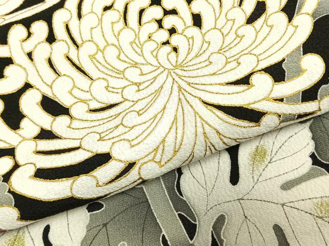 平和屋着物▽豪華黒留袖　単衣　作家物　草花文　暈し染め　金彩　正絹　逸品　AABD0256fy