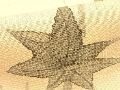 平和屋着物▽上質な紬 単衣 手描き 楓 正絹 逸品 AABD0257fy