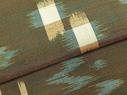 平和屋着物▽上質な紬 単衣 琉球絣 正絹 逸品 AABD0258fy
