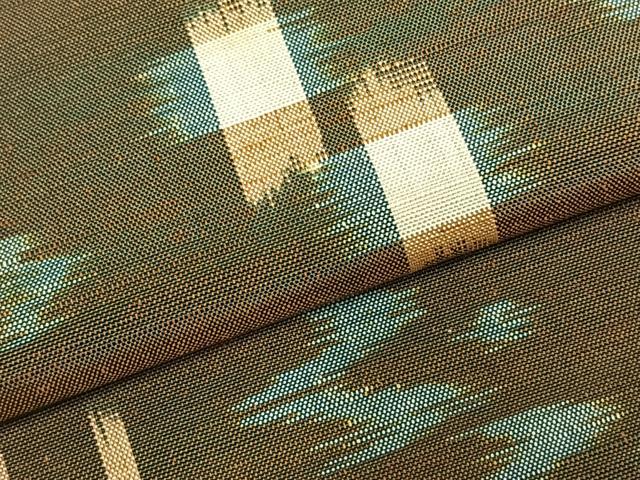 平和屋着物▽上質な紬 単衣 琉球絣 正絹 逸品 AABD0258fy