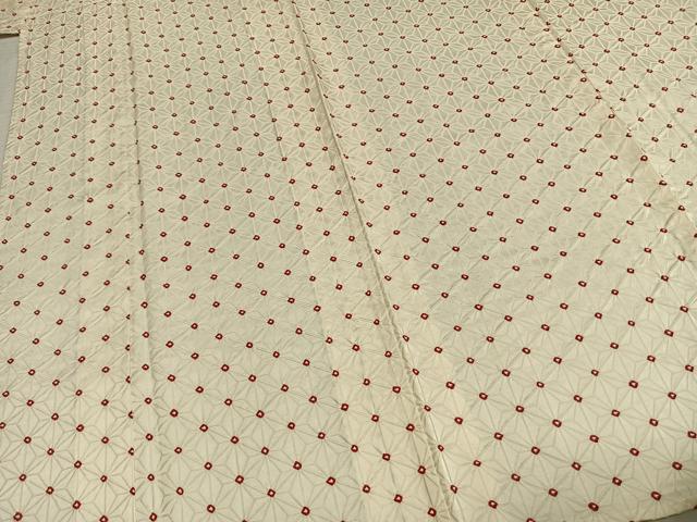 平和屋着物▽上質な小紋 単衣 絞り 麻の葉文様 正絹 逸品 AABD0259fy