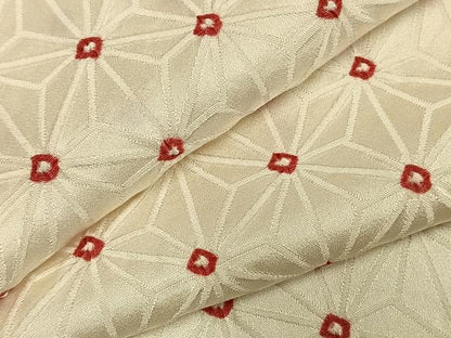 平和屋着物▽上質な小紋 単衣 絞り 麻の葉文様 正絹 逸品 AABD0259fy