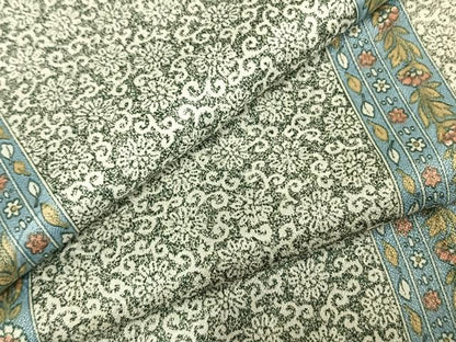 平和屋着物▽上質な小紋 単衣 花唐草間道 正絹 逸品 AABD0261fy