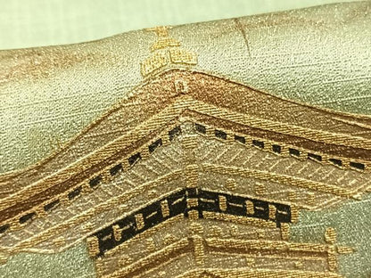 平和屋着物▽訪問着 単衣 風景文 暈し染め 金銀彩 正絹 逸品 AABD0263fy