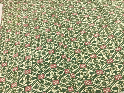 平和屋着物▽上質な小紋 単衣 型染め 亀甲文 鬼しぼ縮緬 正絹 逸品 AABD0265fy