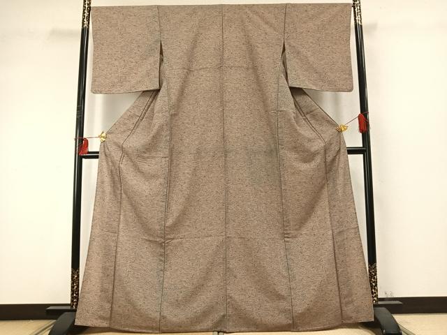 平和屋着物▽小紋 単衣 草花立波文 洗える着物 AABD0267fy