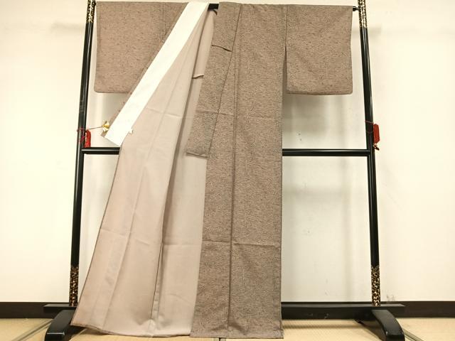 平和屋着物▽小紋 単衣 草花立波文 洗える着物 AABD0267fy