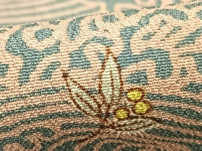 平和屋着物▽小紋 単衣 草花立波文 洗える着物 AABD0267fy