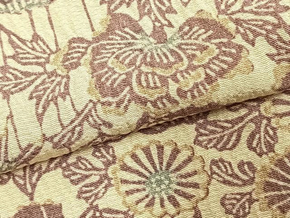 平和屋着物▽上質な小紋 単衣 型染め 草花文 正絹 逸品 AABD0268fy