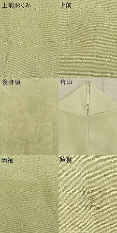 平和屋着物▽上質な色無地　単衣　女郎花色　正絹　逸品　AABD0269fy