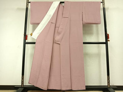 平和屋着物▽上質な色無地 単衣 石竹色 正絹 逸品 AABD0270fy