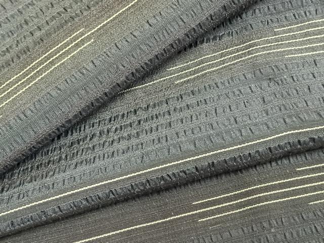 平和屋着物▽上質な小紋 単衣 横縞 正絹 逸品 AABD0273fy