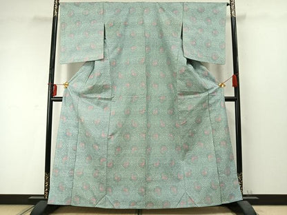 平和屋着物▽本場大島紬 単衣 有栖川文様 正絹 逸品 AABD0274fy
