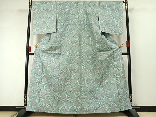 平和屋着物▽本場大島紬 単衣 有栖川文様 正絹 逸品 AABD0274fy