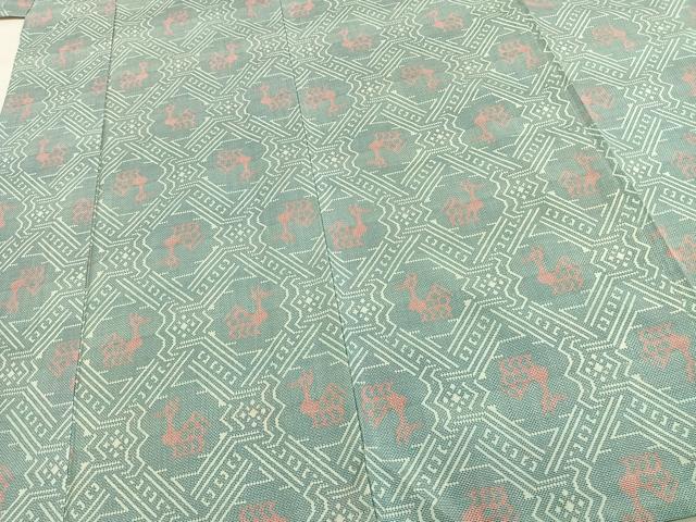 平和屋着物▽本場大島紬 単衣 有栖川文様 正絹 逸品 AABD0274fy
