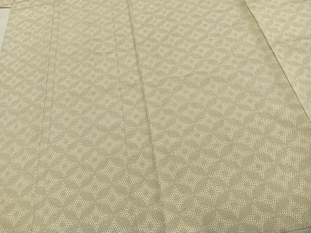 平和屋着物▽本塩沢 単衣 110亀甲 七宝文 正絹 逸品 AABD0275fy
