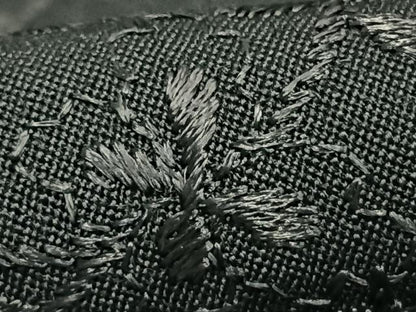 平和屋着物▽小紋 単衣 総刺繍 草花文 黒地 AABD0276fy