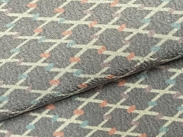 平和屋着物▽小紋 単衣 幾何学文様 さんび謹製 洗える着物 AABD0277fy