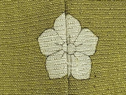 平和屋着物▽上質な紬 単衣 色無地 抹茶色 金通し地 正絹 逸品 AABD0278fy