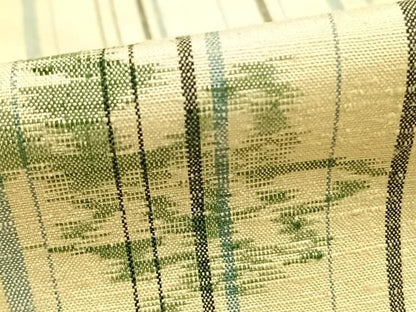 平和屋着物▽上質な紬 単衣 舞葉文 正絹 逸品 AABD0281fy