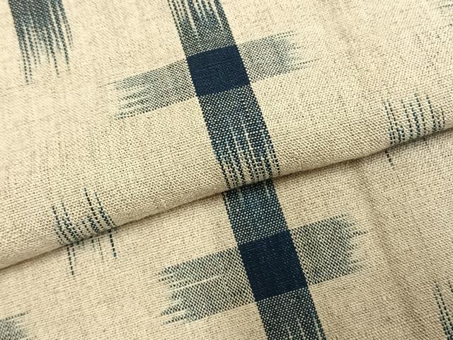 平和屋着物▽上質な紬 単衣 十字絣 正絹 逸品 AABD0283fy