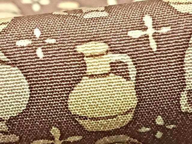 平和屋着物▽上質な小紋 単衣 陶器文 正絹 逸品 AABD0284fy