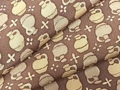 平和屋着物▽上質な小紋 単衣 陶器文 正絹 逸品 AABD0284fy
