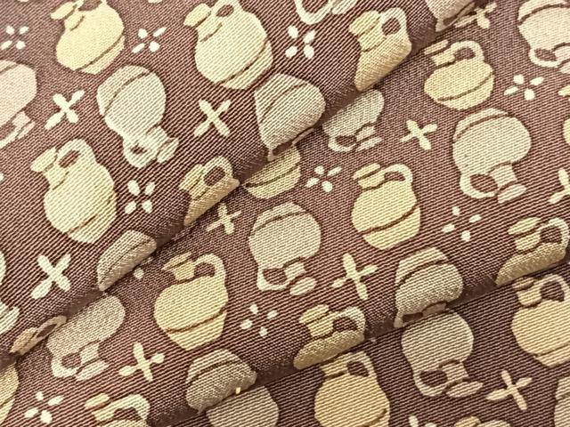 平和屋着物▽上質な小紋 単衣 陶器文 正絹 逸品 AABD0284fy