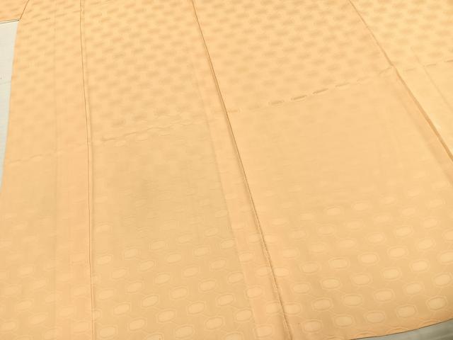 平和屋着物▽上質な色無地 単衣 亀甲地紋 雄黄色 正絹 逸品 AABD0286fy