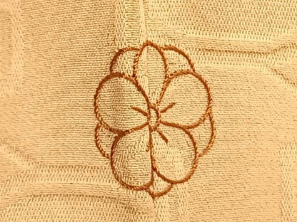 平和屋着物▽上質な色無地 単衣 亀甲地紋 雄黄色 正絹 逸品 AABD0286fy