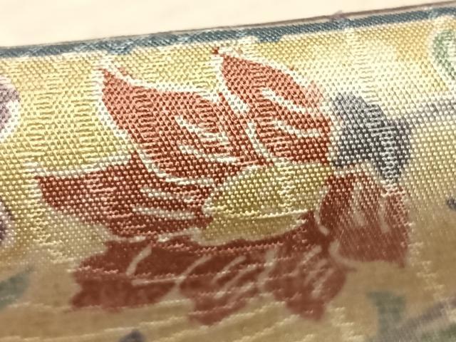 平和屋着物▽訪問着 単衣 草花文 正絹 逸品 未使用 AABD0292fy