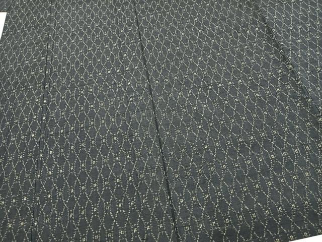 平和屋着物▽上質な紬 単衣 立涌文 正絹 逸品 AABD0294fy