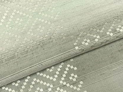 平和屋着物▽上質な紬 単衣 花織 横段文 正絹 逸品 AABD0295fy