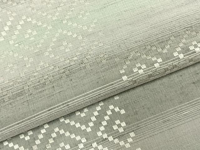 平和屋着物▽上質な紬 単衣 花織 横段文 正絹 逸品 AABD0295fy