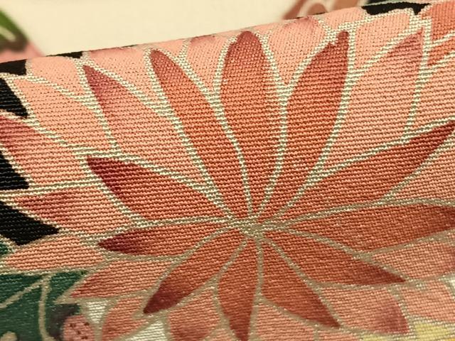 平和屋着物▽本加賀友禅作家 西川健一 黒留袖 単衣 草花文 正絹 逸品 AABD0296fy
