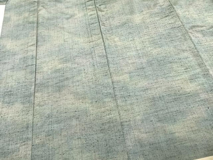 平和屋着物▽上質な紬 単衣 縞 正絹 逸品 AABD0299fy