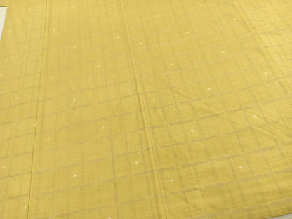 平和屋着物▽上質な紬 単衣 格子 正絹 逸品 AABD0300fy