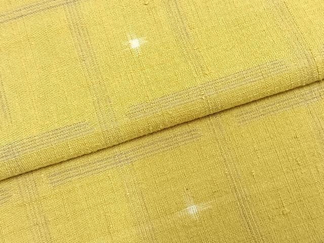 平和屋着物▽上質な紬 単衣 格子 正絹 逸品 AABD0300fy