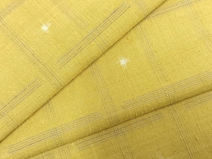 平和屋着物▽上質な紬 単衣 格子 正絹 逸品 AABD0300fy