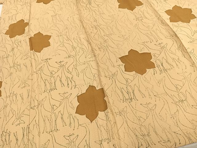 平和屋着物▽上質な小紋 単衣 舞花文 正絹 逸品 AABD0301fy