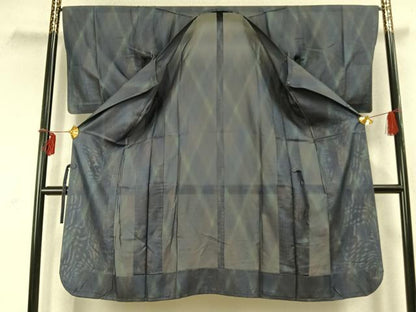 平和屋着物▽道行コート スリーシーズン 春夏秋 塵除け 霞文 ロング丈 正絹 逸品 AABD0302fy