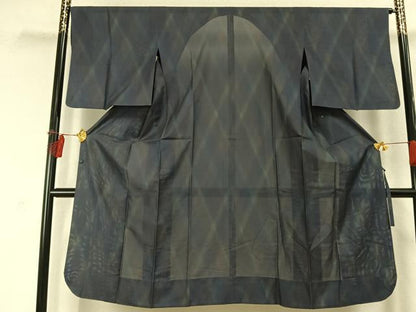 平和屋着物▽道行コート スリーシーズン 春夏秋 塵除け 霞文 ロング丈 正絹 逸品 AABD0302fy