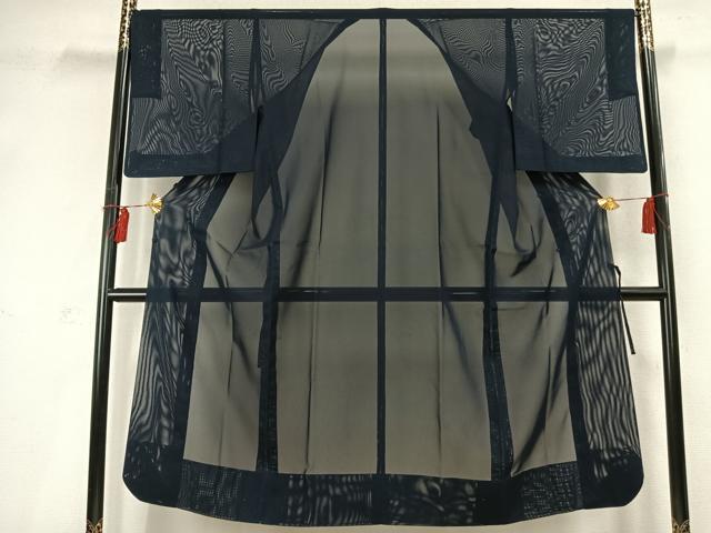 平和屋着物▽道行コート　スリーシーズン　春夏秋　塵除け　縞　ロング丈　正絹　逸品　AABD0303fy