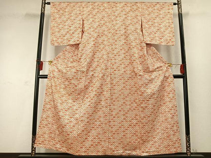平和屋着物▽上質な小紋　単衣　花尽くし　正絹　逸品　AABD0306fy