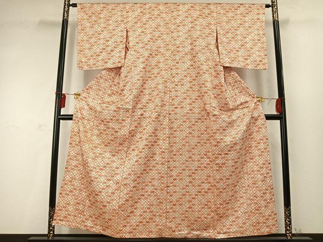 平和屋着物▽上質な小紋　単衣　花尽くし　正絹　逸品　AABD0306fy