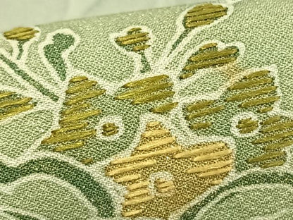 平和屋着物▽訪問着 単衣 刺繍 幾何学花文 暈し染め 金彩 正絹 逸品 AABD0307fy