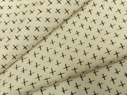平和屋着物▽上質な紬 単衣 十字絣 正絹 逸品 AABD0311fy